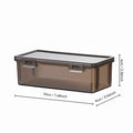 Large clear plastic pencil case with snap-tight lid, ideal for storing crayons, markers, and art supplies for kids.