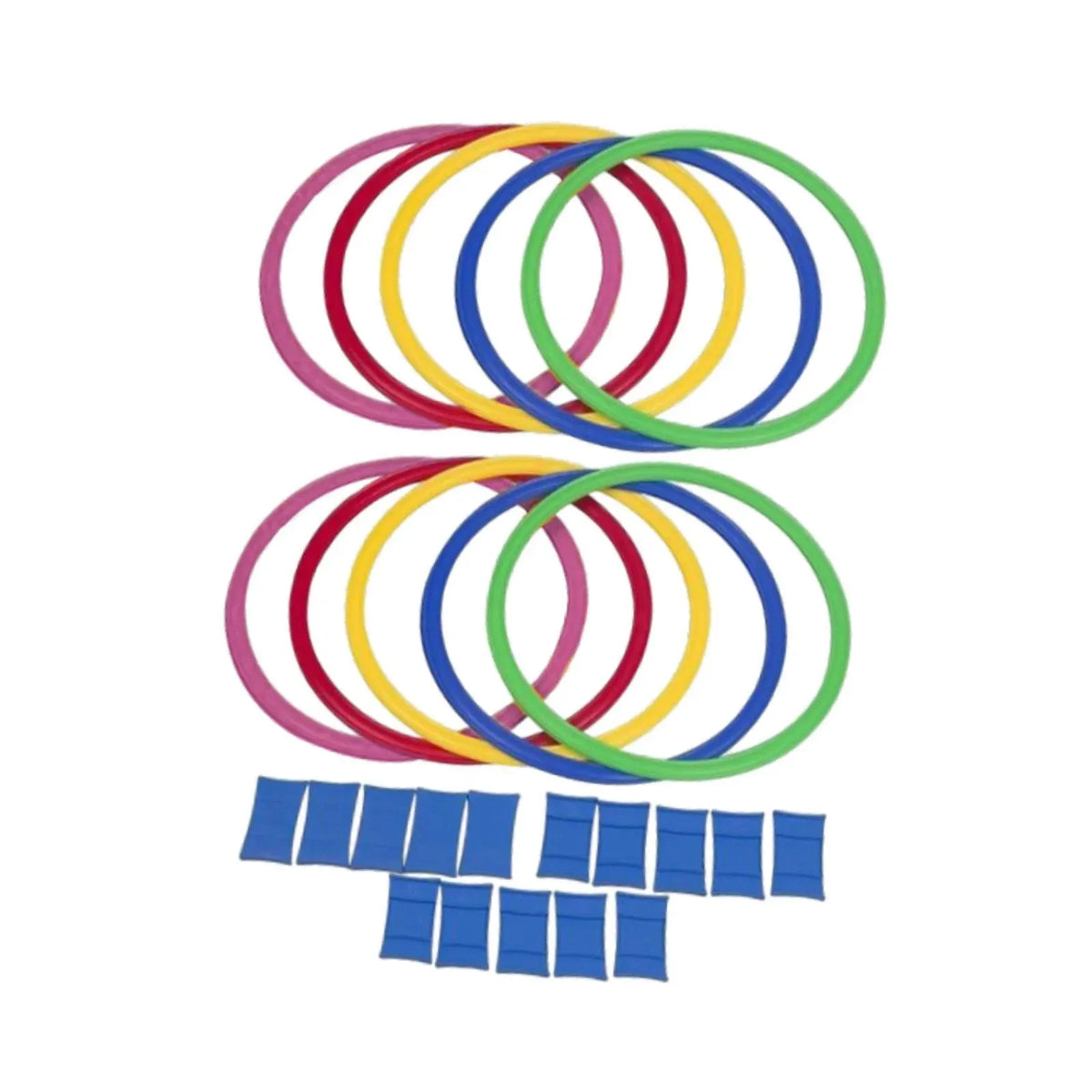 Ten agility training rings for kids, 28 cm, outdoor footwork hopscotch toy, sensory sports equipment for active play.