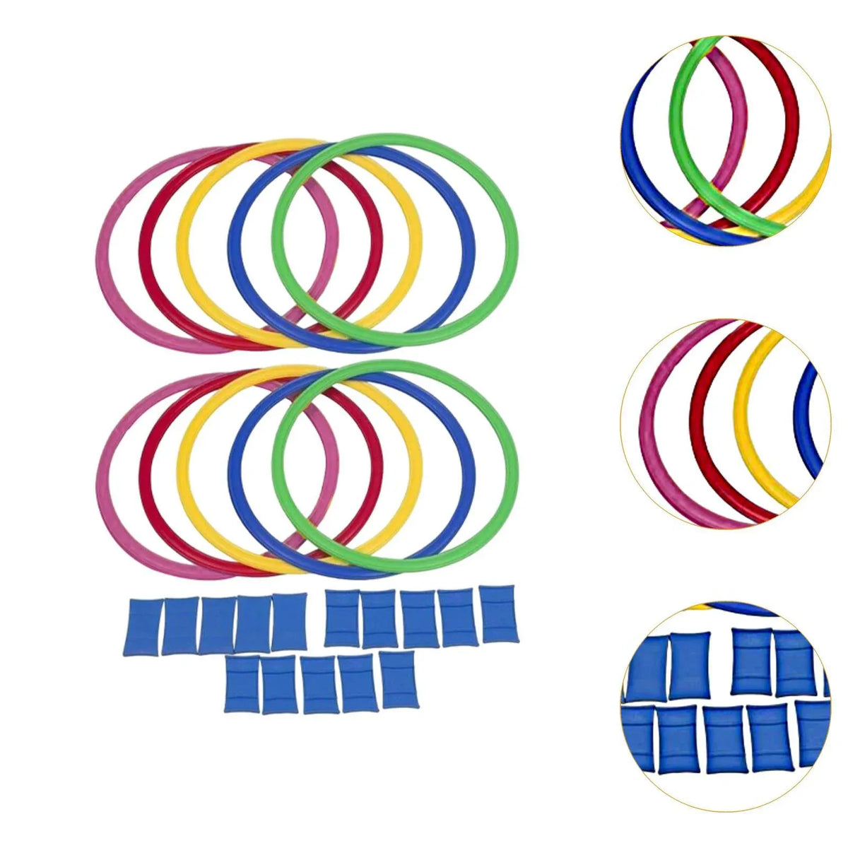 Ten agility training rings for kids, 28 cm, outdoor footwork hopscotch toy, sensory sports equipment for active play.