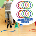 Ten agility training rings for kids, 28 cm, outdoor footwork hopscotch toy, sensory sports equipment for children.