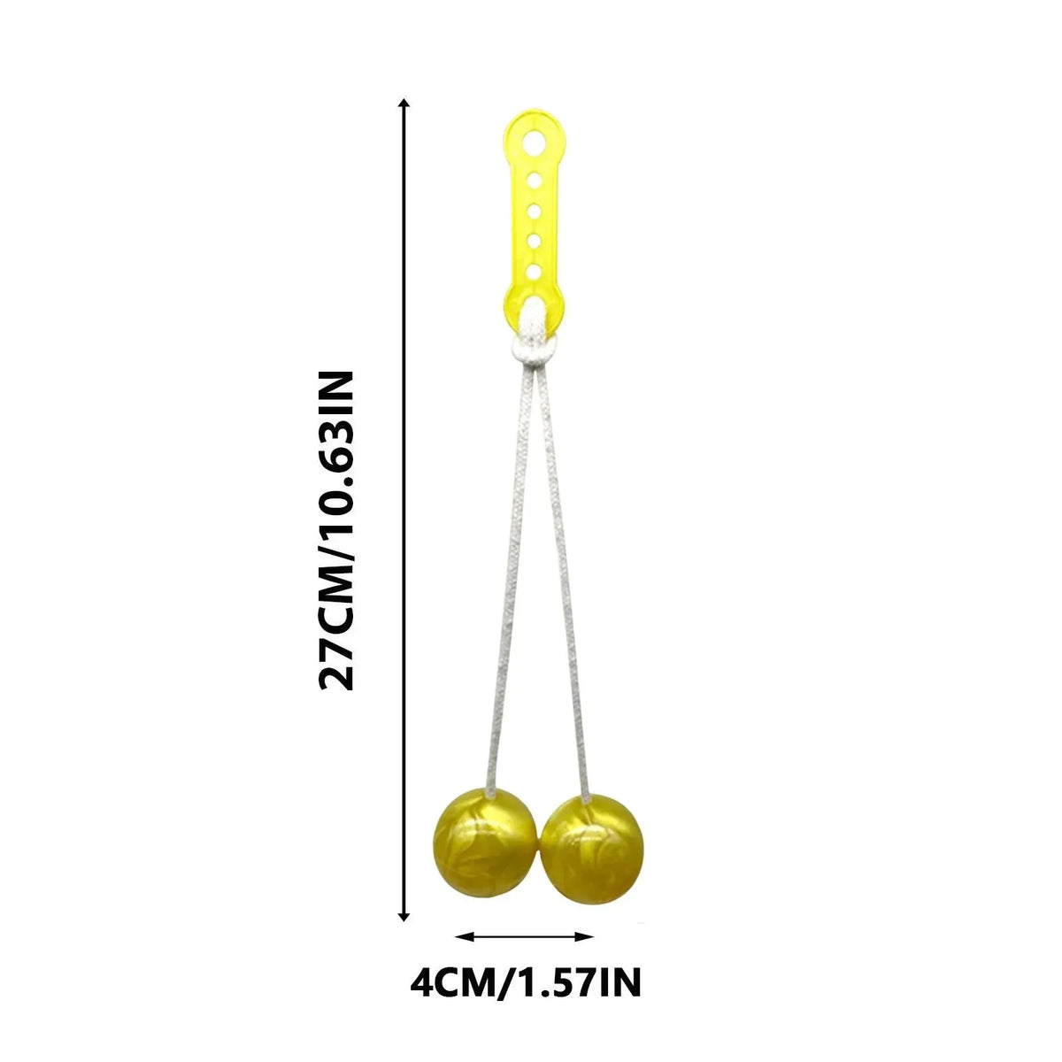 Everything Baby Clackers Balls toy, swinging kinetic stress relief and activity toy for kids with colorful balls and handles.