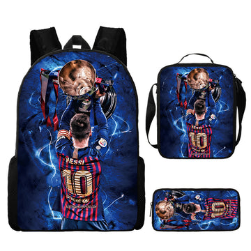 3-pack Lionel Messi backpack school bag briefcase