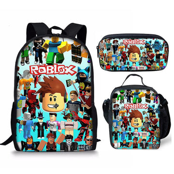 3D Roblox Backpack, Lunch Bag and Pencil Case, 3-pack pencil case
