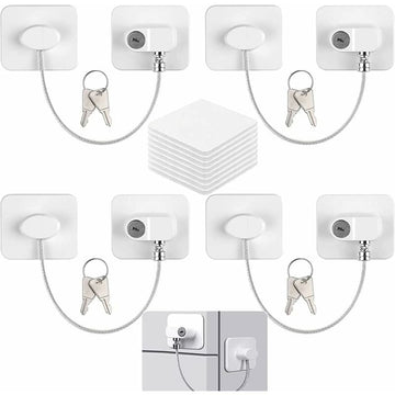pcs Child Safety Window Locks, Refrigerator Locks for Children, Lock Refrigerator Door Cabinet Window with 8 Keys, Window Safety