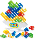 Colorful 48-piece Tetra Tower balance game and 3D building puzzle set by Everything Baby for kids and family game night.