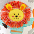 Kids toy storage basket with 3D lion design, foldable cotton canvas laundry hamper with handles for nursery, 35x40 cm