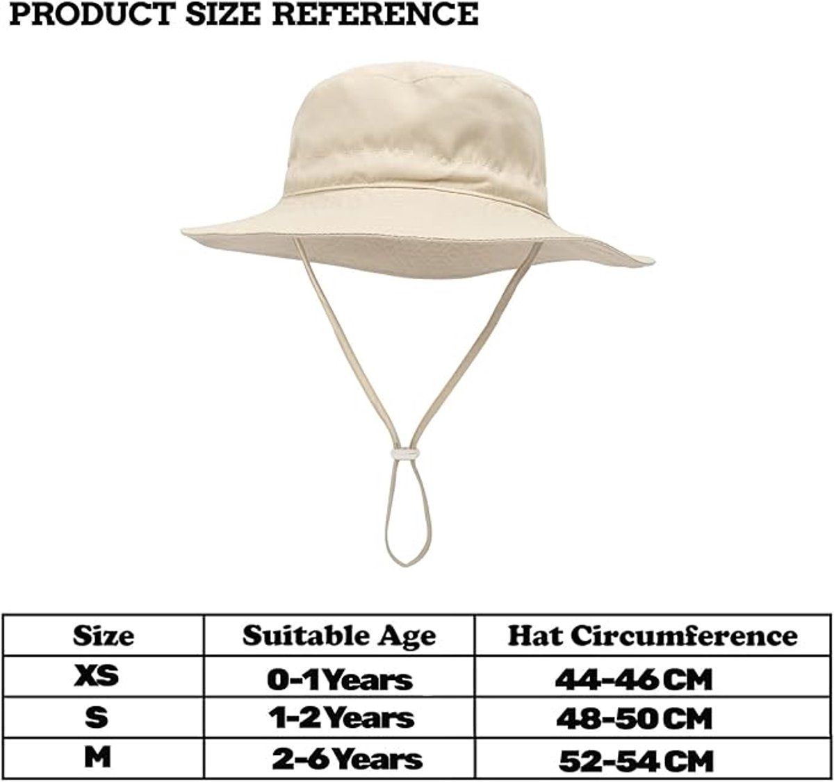 Baby Sun Hat by Everything Baby, breathable cotton wide brim bucket hat with adjustable chin strap for outdoor beach travel.