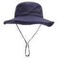 Baby and Kids wide brim sun hat by Everything Baby, breathable cotton foldable bucket hat in dark blue for outdoor sun protection.