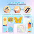 Colorful 102-piece sensory fidget stickers set with two tactile textures for babies and kids, designed for activity and sensory play.