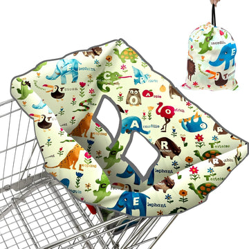 Baby shopping cart and high chair cover by Everything Baby, with carry bag, designed for safe, clean seating for kids.
