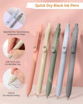 Pink 44-piece school supplies set with pastel highlighters, gel pens, and pencil case for kids, including pens and stationery accessories.