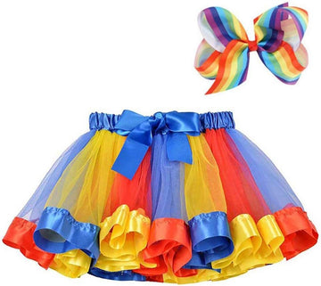 Girls Tutu Skirt with Hair Bow, Ages 5 to 7