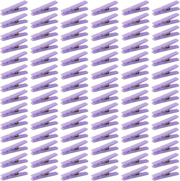 48PCS Clothes Pins Baby Shower Clothespin Favors Pink Girl Blue Boy Party Game Purple Clothespin(Purple)