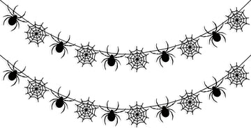 Felt Spider Spiderweb Banner Garland Halloween Spider Web Decorations Outdoor Indoor Home Decor Spooky Themed Birthday Party Supplies Photo Props