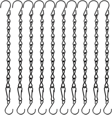 10 Pack 9.5 Inch Black Hanging Chains, Garden Plant Hangers for Hanging Bird Feeders, Billboards, Chalkboards, Basket, Planters, Lanterns, Wind Chimes and Decorative Ornaments Etc.