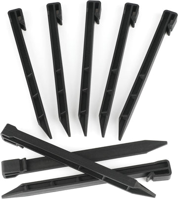 Landscape Edging Garden Stakes - 10 Inch Black Garden Landscape Anchoring Stakes Heavy Duty 12 Pcs Plastic Ground Stakes for Lawn & Garden Yard Borders