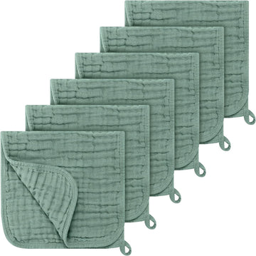 6 Pack Muslin Burp Cloths 100% Cotton 20''x10'' Large Extra Soft and Absorbent Baby Burping Cloth for Boys Girls