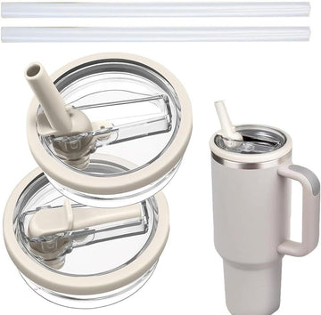 2 Pack 40oz LeakProof Tumbler Flip Straw StanleyLid Replacement Tumbler Quencher, Leak Proof Splash Resistant Tumbler Cover, Reusable 40oz Stanley Cup Accessories Replace Leaking Stanley Lids