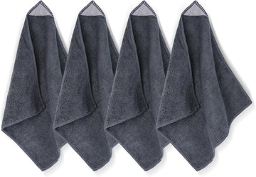 4 Pack Magnetic Microfiber Cleaning Cloth, Dry Erase Erasers Cleaner for Whiteboards, Blackboards, Chalkboards, Glassboards, Home, Office, School, Gray, 10'' x 9.25''