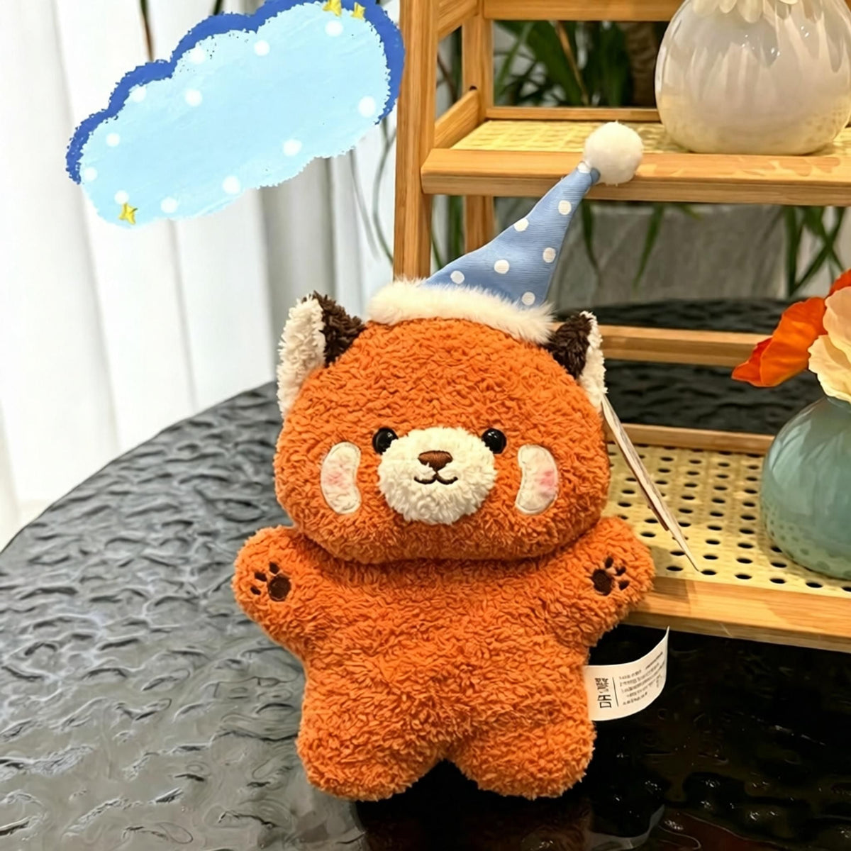 Soft plush raccoon toy from the Goodnight Series, perfect for kids' pretend play and desk decoration, by Everything Baby.