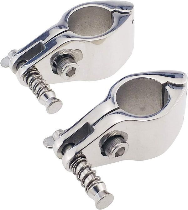 (Set of 2) Stainless Boat Bimini Top Hinged Jaw Slide 1" 25 mm
