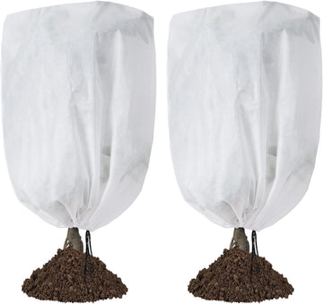 Plant frost protection - cold cover - plant cover - with drawstring and zip - 2-pack - 120 * 180 cm - white - for outdoor plants - shrub pots - plants - winter