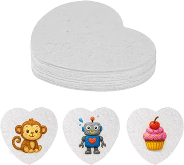Magic Puffy Paint Foam Texture Paper – 12 Heart-Shaped 3D Foam Texture Sheets for DIY Puffy Paint Crafts and Kids Art Projects