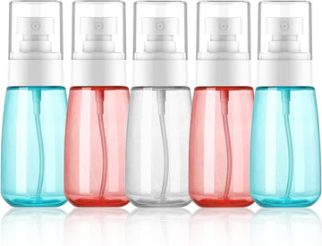 2 oz Travel Spray Bottles TSA Approved，Leak Proof Travel Size Mini Small Fine Mist Spray Bottle 2 oz for Face Hair (5 Pack)