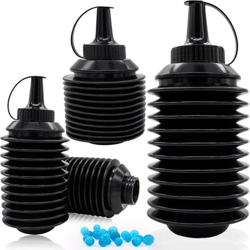 Four-pack gel ball blaster gun accessories with refill beads and plastic bottle for outdoor kids' toy gel gun play.
