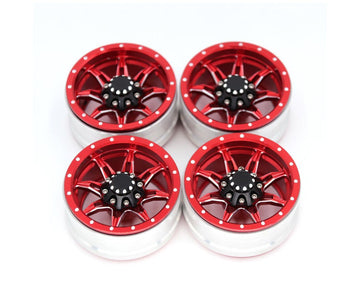 4Pcs/Set 1.9 Inch Wheel Rim Metal Parts for 1/10 Remote Crawl Car Red