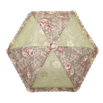 Mesh Food Cover Foldable Pop Up Food Cover Net Floral Print Food Tent for Home Outdoor Picnic Purple
