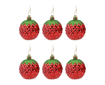 6Pcs Strawberry Ball Pendants-8 cm