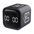 Black bucket timer with rotating dial displaying 5, 10, 30, 60 minutes and custom countdown, suitable for kid's furniture.