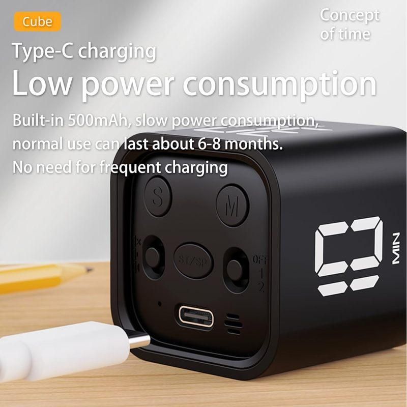 Black bucket timer with rotating dial showing 5, 10, 30, 60 minutes and custom countdown, designed for kid's furniture or changing tables.
