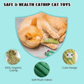 Set of five plush catnip toys for cats, stuffed with pure organic catnip, ideal for indoor play and chewing.