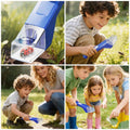 Black handheld insect catcher with magnifier and viewing window, designed for kids' outdoor bug catching and nature exploration.
