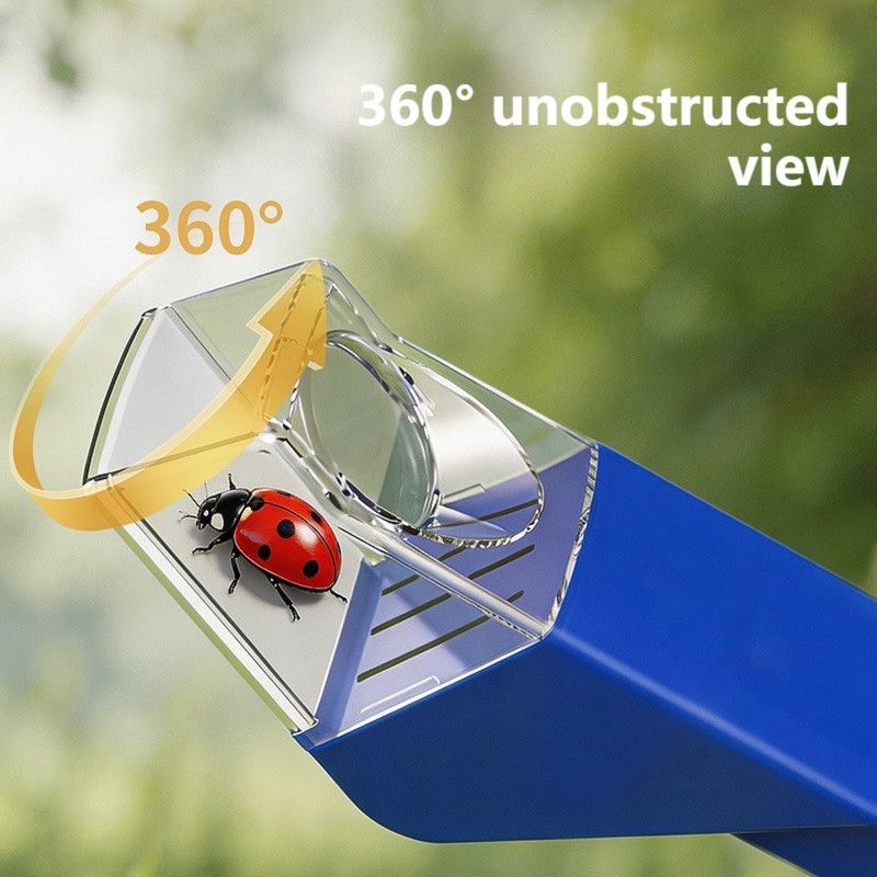 White handheld insect catcher with magnifier for kids, featuring a bug viewing window and activity toy design.