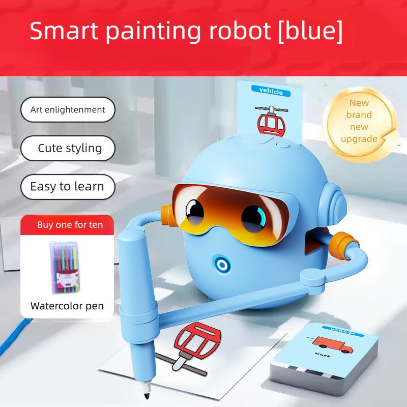 Smart drawing robot for kids from Everything Baby, showcasing a colorful robot toy designed for creative drawing activities.