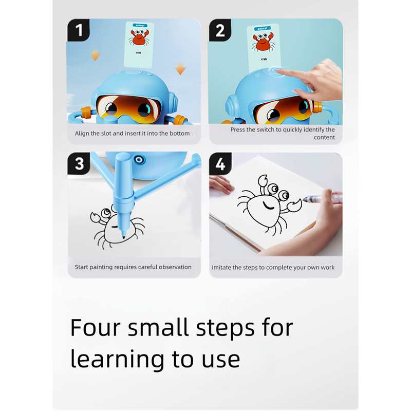 Smart drawing robot for kids from Everything Baby, showcasing a colorful robot toy designed for creative art and drawing fun.