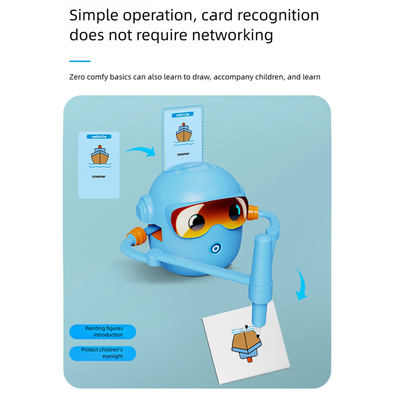 Smart drawing robot for kids by Everything Baby, featuring a colorful robot toy designed for art and drawing activities for children.