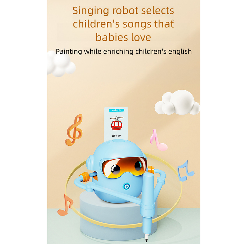 Smart drawing robot for kids from Everything Baby, showcasing a colorful robot toy designed for creative art and drawing activities.