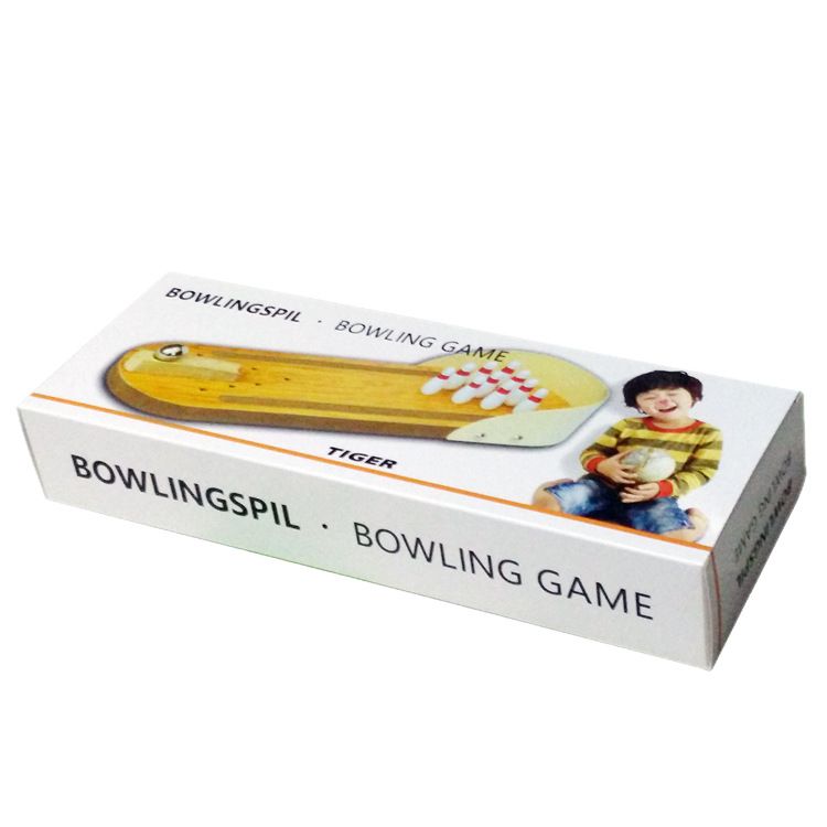 Colorful tabletop bowling game by Everything Baby, designed for kids' activity and educational play, featuring small bowling pins and ball.
