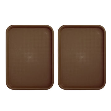 2pcs Food Tray Multifunctional Thickened Slip Resistance Chinese Fast Food Serving Tray for Dining Hall RestaurantsCoffee