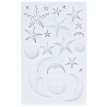 Silicone Fondant Mold Star Moon Face Nonstick Food Grade Silicone Reusable Heat Resistant Odorless Chocolate Molds