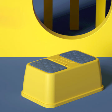 Toilet Step Stool Plastic Non Slip Heavy Duty Rollover Prevention Tool for Baby Children Yellow 1 Layer