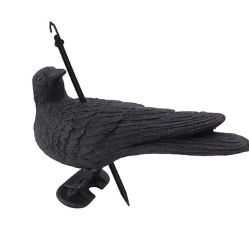 Realistic Elbow Crow Statue Plastic Waterproof Crow Decoys for Yard Garden Patios Halloween Decoration