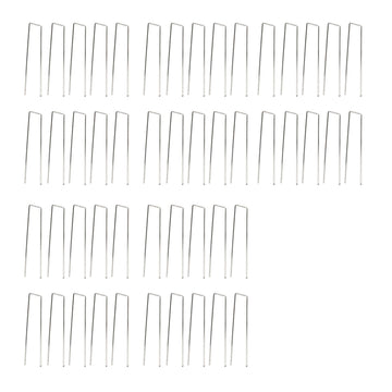50Pcs Galvanized Steel Garden Stakes U Shaped Tent Stakes U Shaped Galvanized Landscape Pins Heavy Duty Yard Ground Pin 4x10cm 0.4mm Thickness
