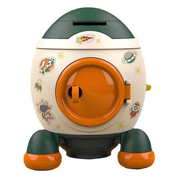 Cartoon Style Space Rocket Piggy Bank Money Bank Money Saving Jar Boys Girls Gift Morandi Green