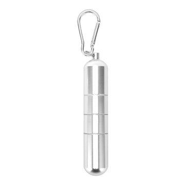 Portable Keychain Cigarette Case Aluminum Alloy Cigarette Tube Smoking Accessories for 10pcs 5.5mm Fine Cigarettes Silver