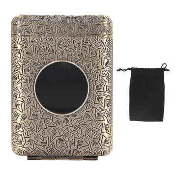 Retro Metal Cigarette Case Box 16 Capacity 3 Open Cigarette Case for Women Men Vintage Relief Pattern Bronze